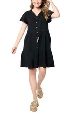 Belle Beach by Kim Gravel Cotton Gauze Color Crush Dress Black