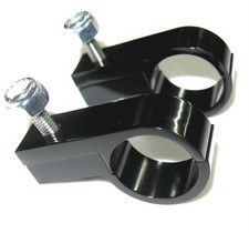 12an hose  0.945" or 24mm I.D. Show Polished Black Alum Line Mount  P Clamp 2pk