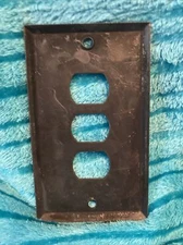 Vintage Oil Rubbed Bronze Brass Triple 3 Despard Switch Wall Plate Cover