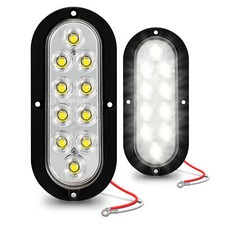 2pc Waterproof 6 Oval White Led Surface Mount Boat Trailer Tail Light Reverse 2pc Waterproof 6 Oval White Led Surface Mount Boat Trailer Tail Light Reverse