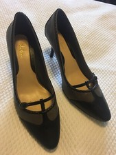 Cole Haan Black  Gray Leather Mary Jane Pumps Size 8
