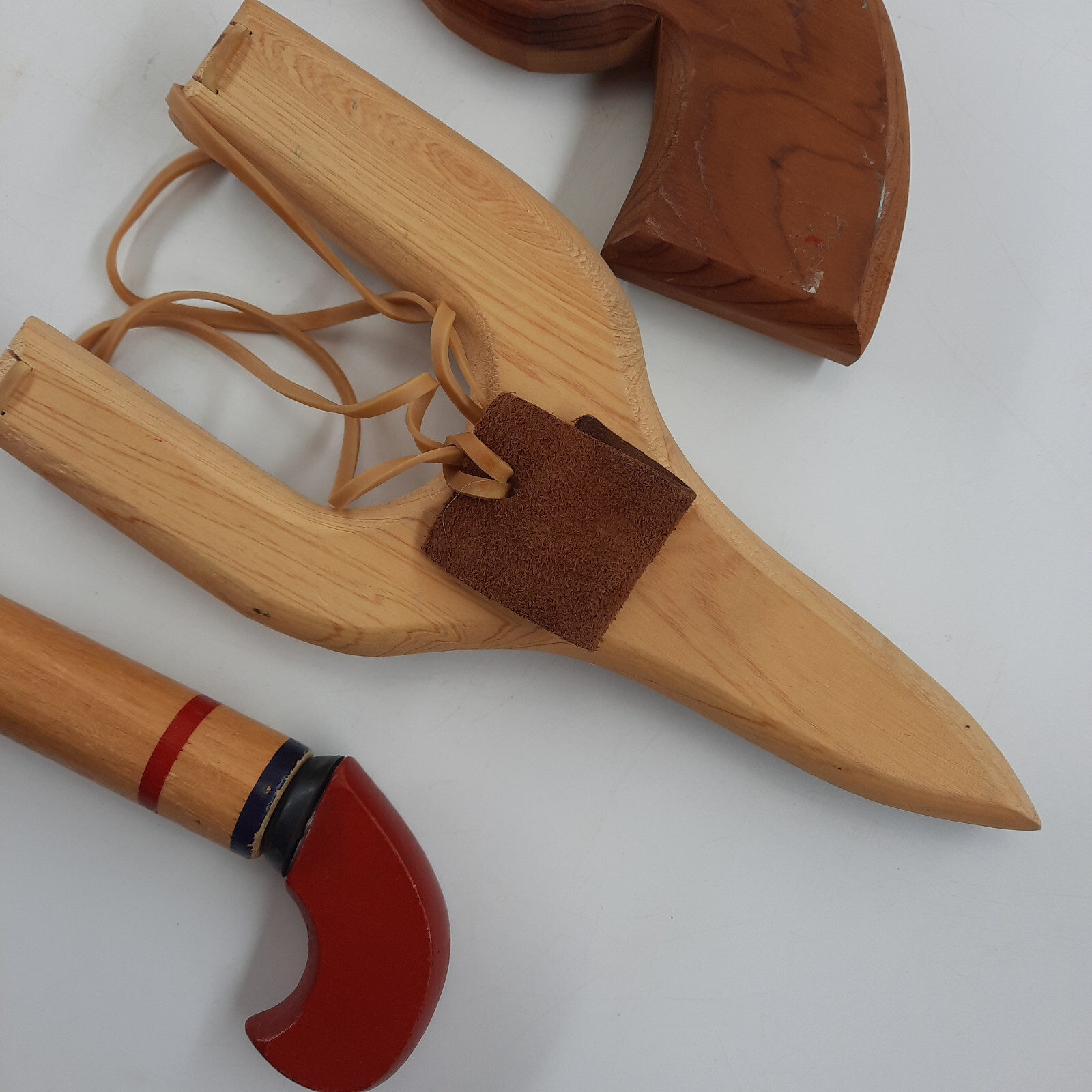 Rubber Band Gun Clothespin, Slingshot And Cork Popper, Lot of 3, Wooden