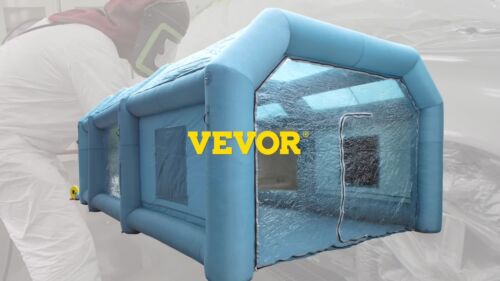 VEVOR 6x3x2,5m Aufblasbare Zelt Auto Lackierkabine Sprühkabine Campingzelt Blau - Video 1 von 1