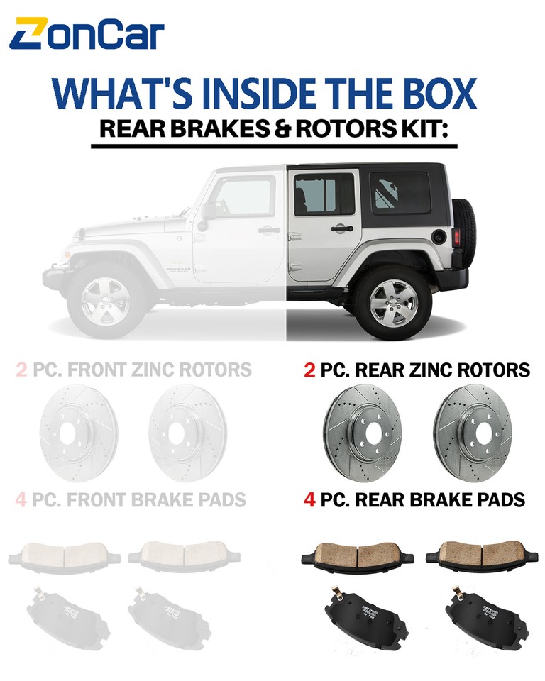 Rear Drilled Barke Rotors + Brake Pads For Chevy Equinox GMC Terrain 10
