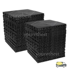 15.75'' x 15.75'' Interlocking Garage Floor Tiles 25/50Pcs Vented Water Drainage