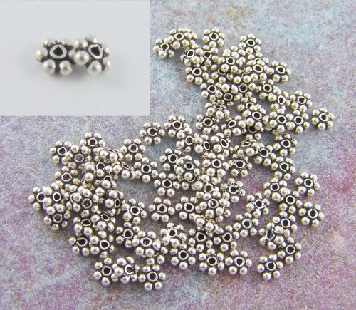 Bali Sterling Silver 4mm Daisy Spacer Beads 100 pcs