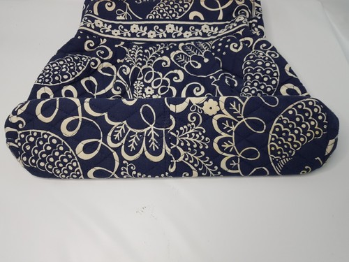 Vera Bradley Kiss Lock Closure Shoulder Bag Blue & White Twirly Birds Navy 2010 - Picture 5 of 11