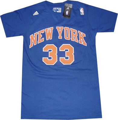 New York Knicks Adidas Patrick Ewing Net Print Throwback T Shirt New Tags Small