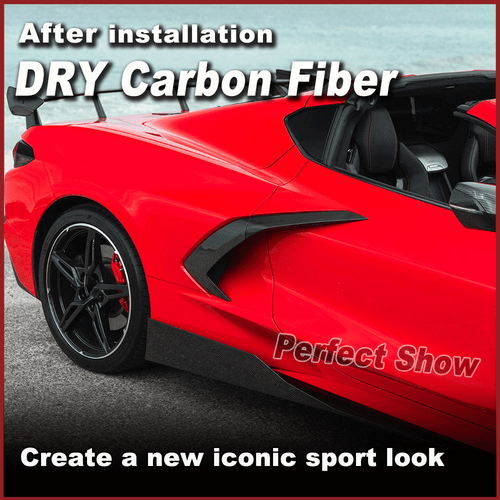 DRY Carbon Fiber Seitensfender Kotflügel Vent Für Chevrolet Corvette C8 2020-24 - Picture 3 of 11