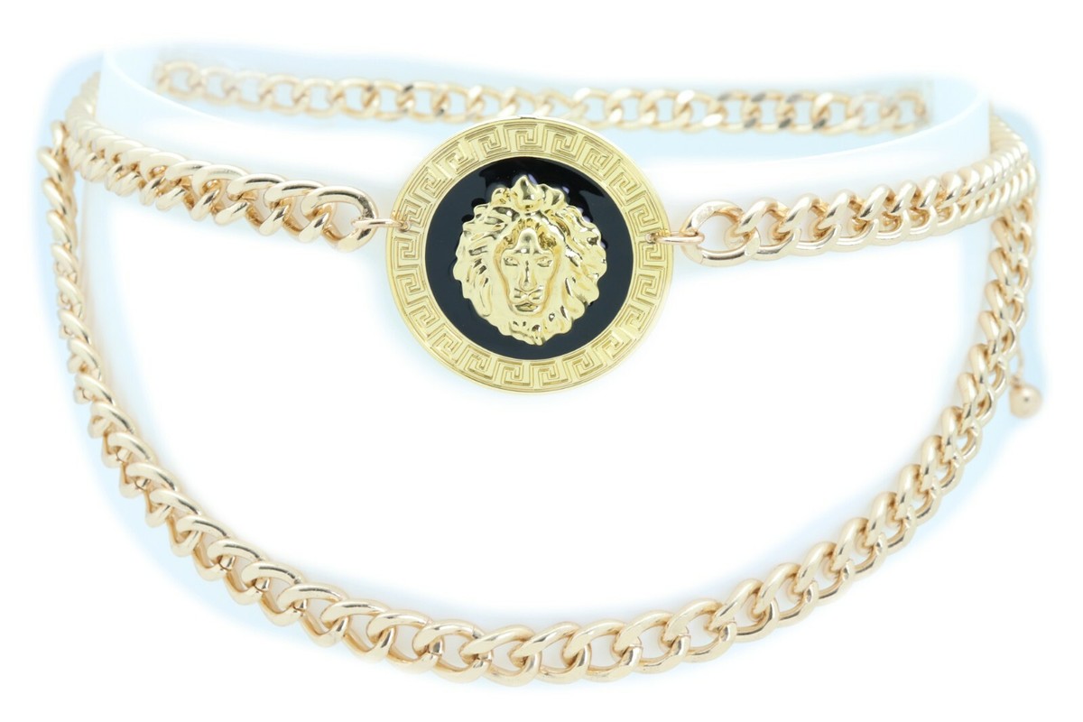 Gold Medallion Link Waist Belt 34.5\