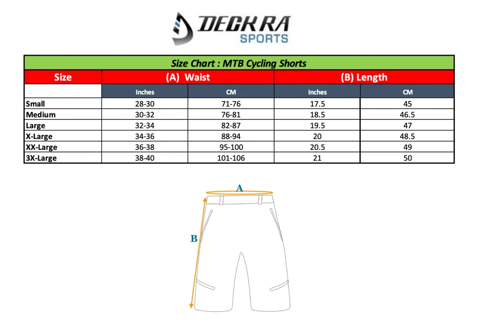 Deckra Mens Cycling MTB Short Bicycle Baggy Short Padded Liner Off Road Racing - Image 3 of 3