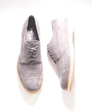 $950 PRADA - Gray Suede Brogue Espadrille Lace-Up Summer shoe - 10 US (9 Prada)