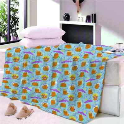 Gray Lon Progress Space 3D Warm Plush Fleece Blanket Picnic Sofa Couch