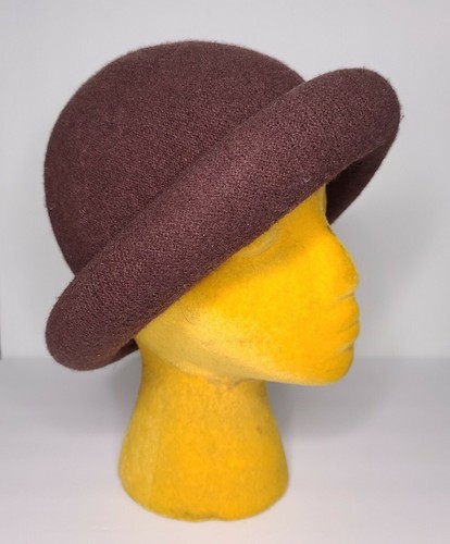 Wool Brown Vintage Rare Rolled Brim 