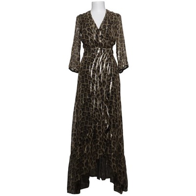 Ba&sh, Wickelkleid, Größe: XS, Schwarz/Gold, Metallfaser/Seide/Viskose #wXH