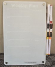 Acrylic Magnetic Weekly Planner with 4 Color Markers Erase Pads