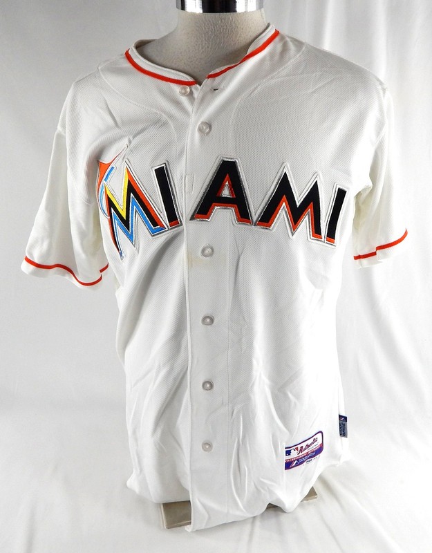 2012-18 Miami Marlins #13 Game Used White Jersey 44 764