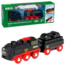 Battery-Operated Steaming Train: Motorized Engine with Lights & Steam for Kids
