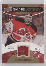 2012-13 Upper Deck Game Jersey Patch 14/15 Martin Brodeur #GJ-BR Patch HOF 0c3