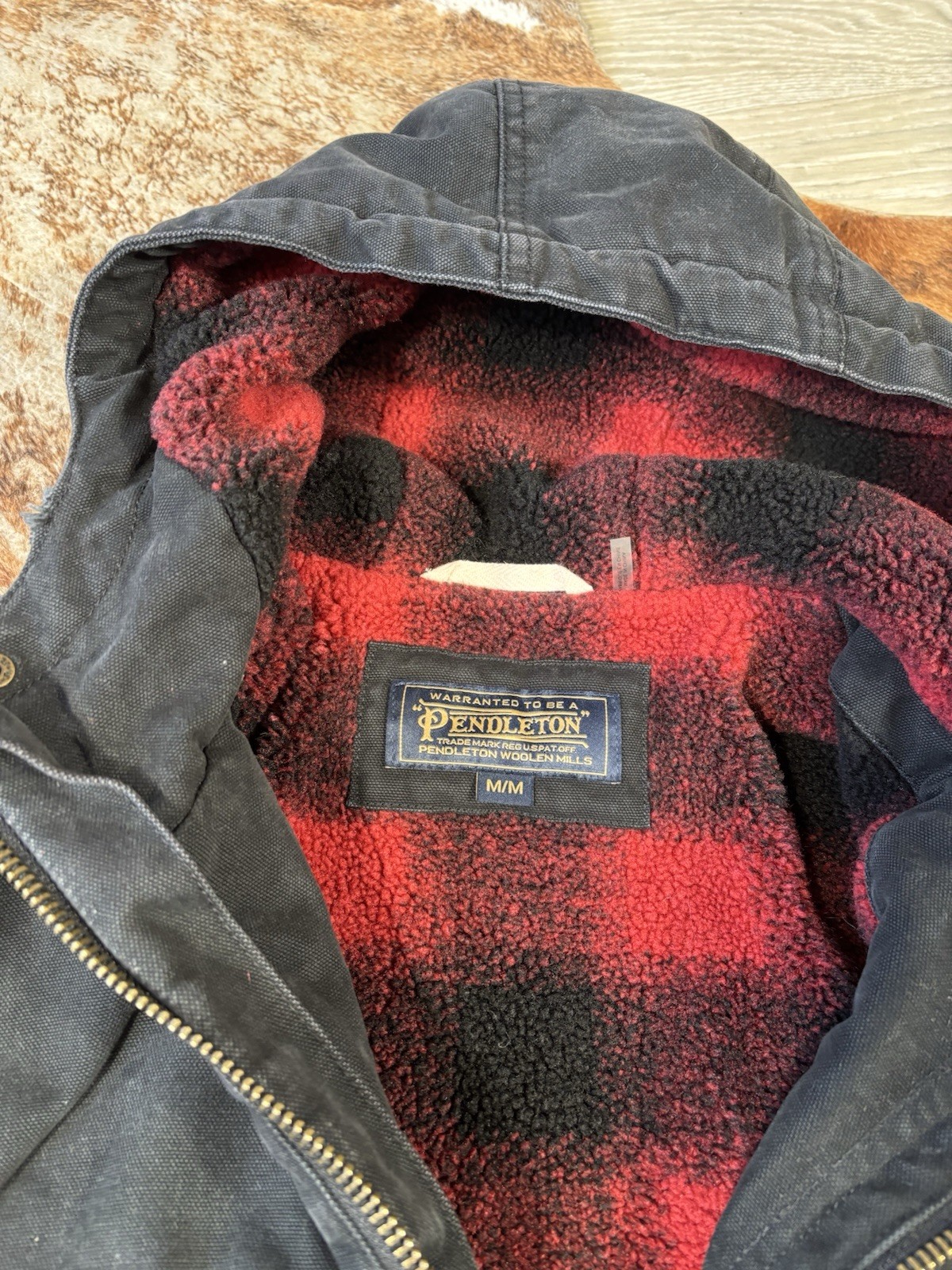 Pendleton Field Jacket Mens Medium Black Chore Co… - image 8