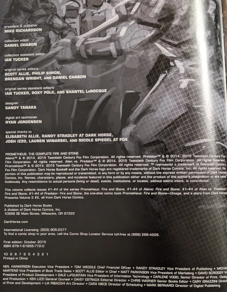 Prometheus - The Complete Fire & Stone (2015 HC Dark Horse Books / Comics) Rare  - Image 3 of 4