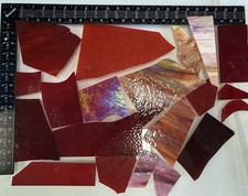 3lbs Larger Size Stained Glass Scrap By Color - Reds