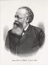 1890 Franz Bonn Schriftsteller writer Portrait Holzstich Holzschnitt