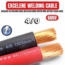 EXCELENE 4/0 WELDING CABLE RED BLACK 0000 COPPER WIRE BATTERY SOLAR LEADS