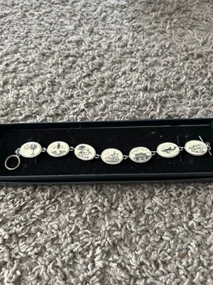 Whaling Ship Reproductuon Scrimshaw Bracelet