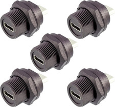 5 Pcs Panel Mount USB Type C Female to Female Waterproof USB Type C