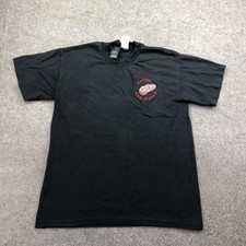 Vintage Detroit Red Wings Shirt Mens Medium Black NHL Embroidered Logo JA
