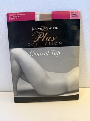 Jaclyn Smith Plus Collection Control Top Pantyhose Sz E 5 2 -6 , 160-240# Ginger