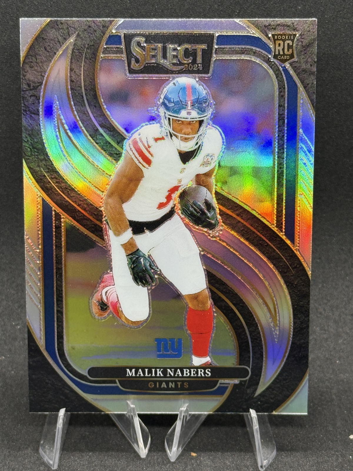 2024 Select #116 Premier Level Malik Nabers Silver Prizm Holo Rookie Giants