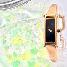 Gucci 1500L Pink Gold Rectangular Ladies Watch Rare/ Battery, Used