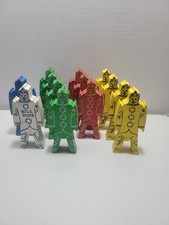 Vintage Bill Ding Stackable Distressed Wooden Clowns 4.5" Tall - Lot of 13