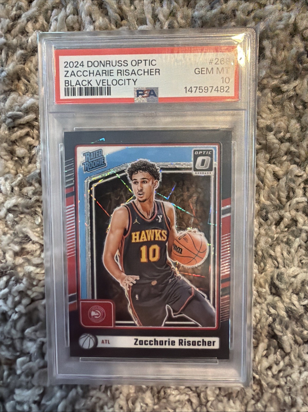2024 Donruss Optic Base Rated Rookie#268 Zaccharie Risacher Black Velocity