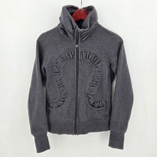 Lululemon Scuba Charcoal Gray Cuddle Up Glitter Sparkle Jacket Women Small Sz 6