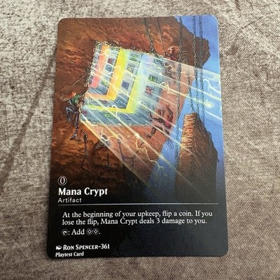 Mana Crypt - Custom Art MTG Magic The Gathering Playtest Card