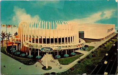 NYC World's Fair Ford Pavilion Postcard Walt Disney Exhibit Vintage Posted 1960s