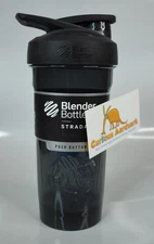 Blender Bottle 28 oz. Strada FC Black Shaker Bottle w/ Loop Top, Push Button NEW