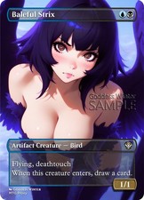 MTG - Baleful Strix - Fanart Borderless Style - EDH / Playtest