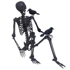 5.4Ft Halloween Posable Full Size Skeleton w/ Movable Joints, Sturdy Reusable