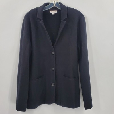 Women's J. Crew Waisted Sweater Blazer Size XL Black BQ788