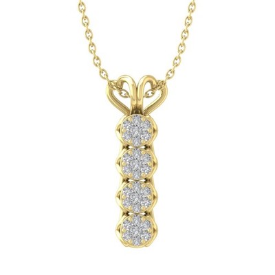Lab Grown Diamond 10K Yellow Gold Composite Pendant 18'' Silver Cable Chain