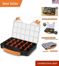 Hardware Organizer box with dividers - 18 Compartments Small Parts Organizer ...
