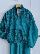 Vintage Reebok Green Windbreaker Track Suit Women's Fully Lined EUC Jacket Pants