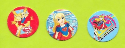 3er Set Pogs - Super Heros Girls - McDonald's - Nr. 34, 35, 38 - 2019