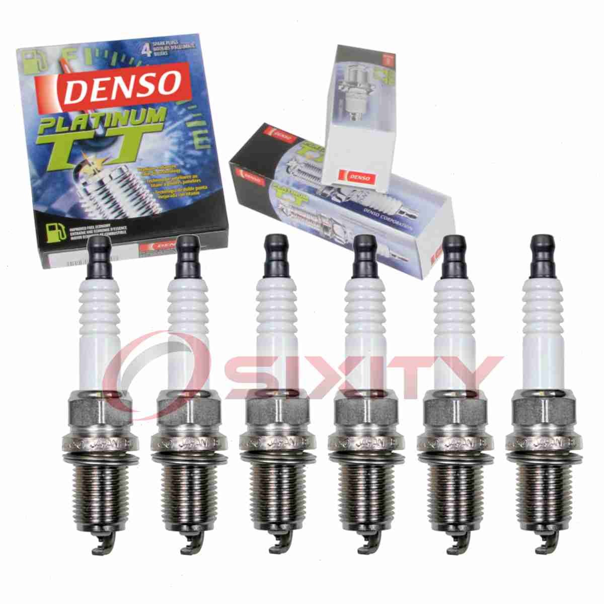 6 pc Denso Platinum TT Spark Plugs for 1992-1997 Volvo 960 2.9L L6 Ignition mf