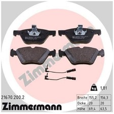 Zimmermann Bremsbelag-Satz Bremsklötze vorne 05114555AA A0024205020 | 286708