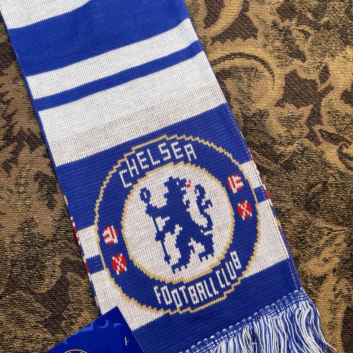 Chelsea FC Soccer Football Scarf Licensed New Blue White Striped